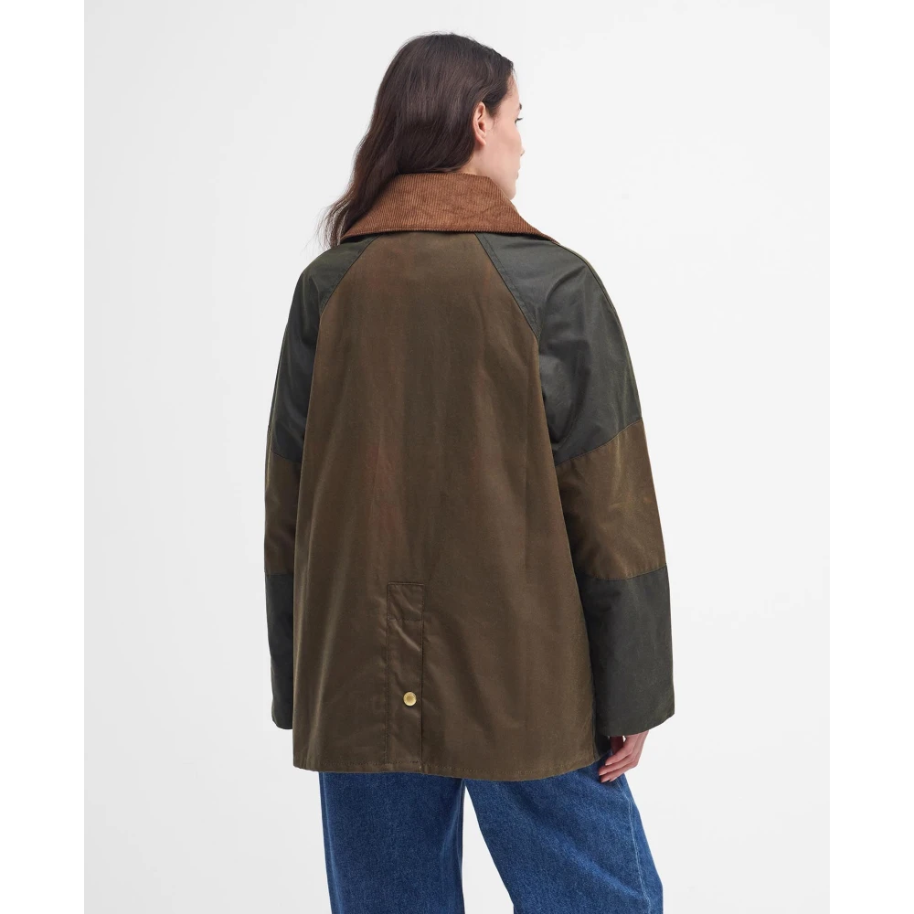 Barbour Groene Gewaxte Jas Vier Zakken Ontwerp Green Dames