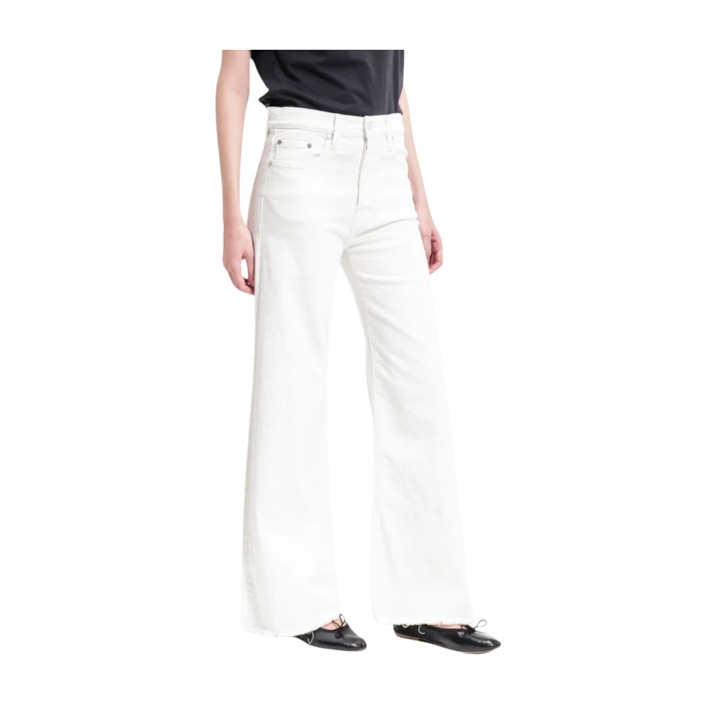 Cycle Witte Flared Jeans met Hoge Taille White Dames