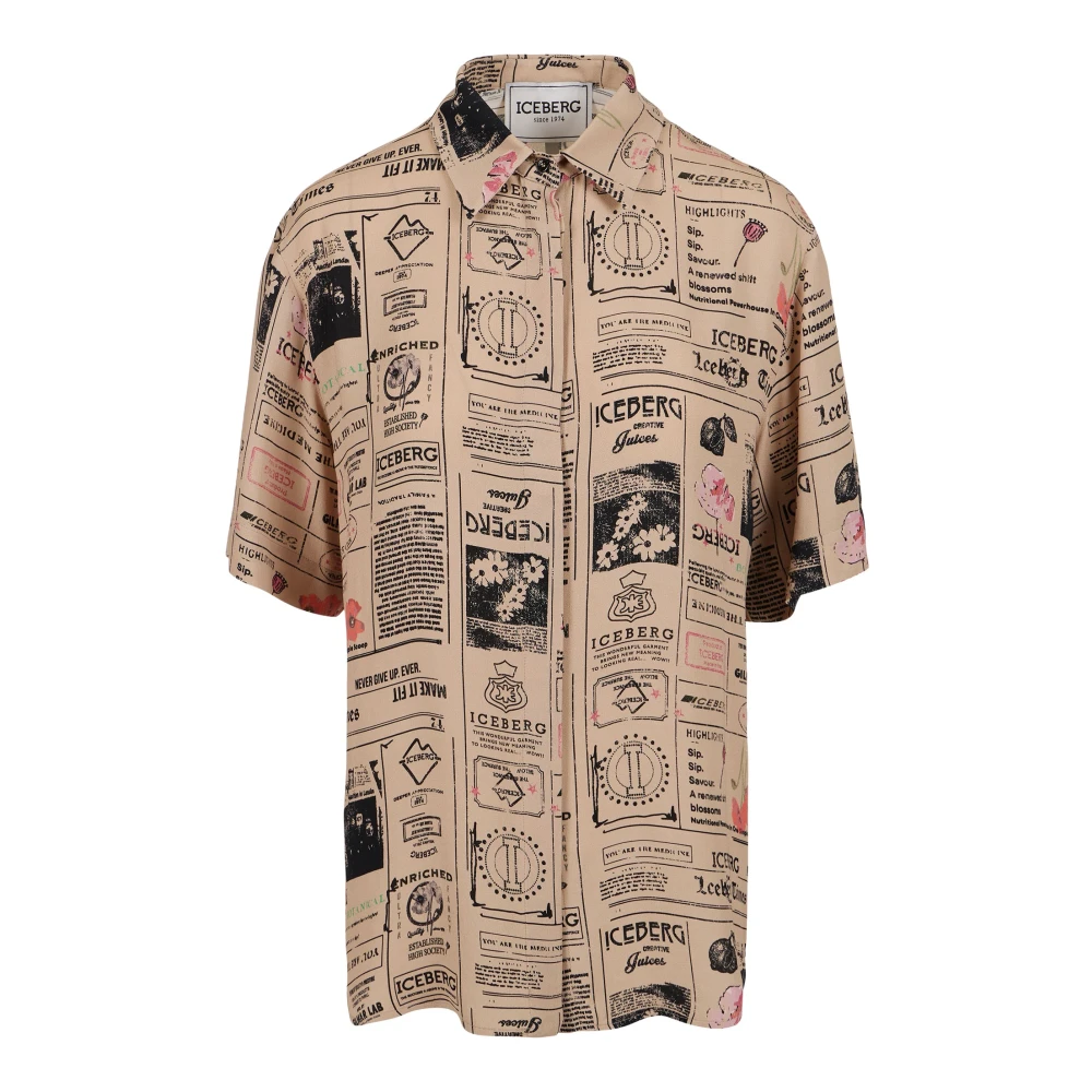 Iceberg Regular fit korte mouwen shirt van RCS-gecertificeerde dubbele viscose georgette Multicolor Dames