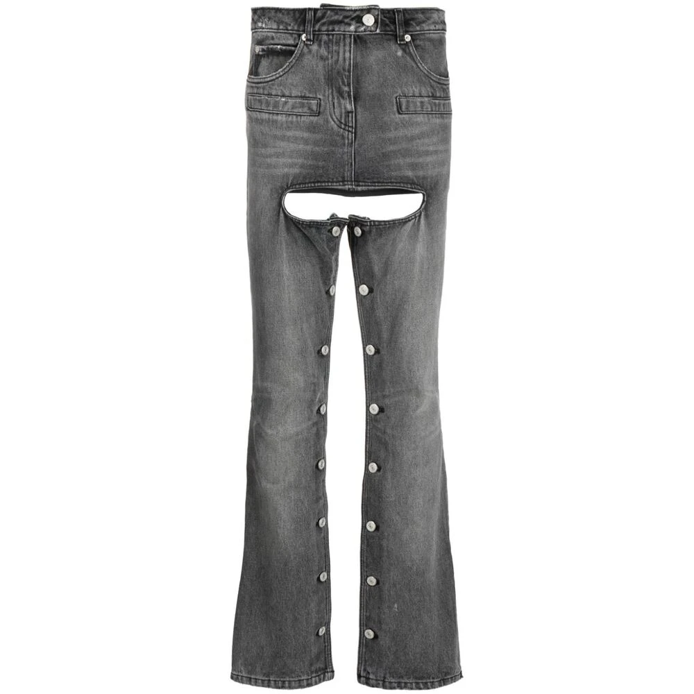 Courrèges Stud-Embellished Bootcut Jeans Gray Dames