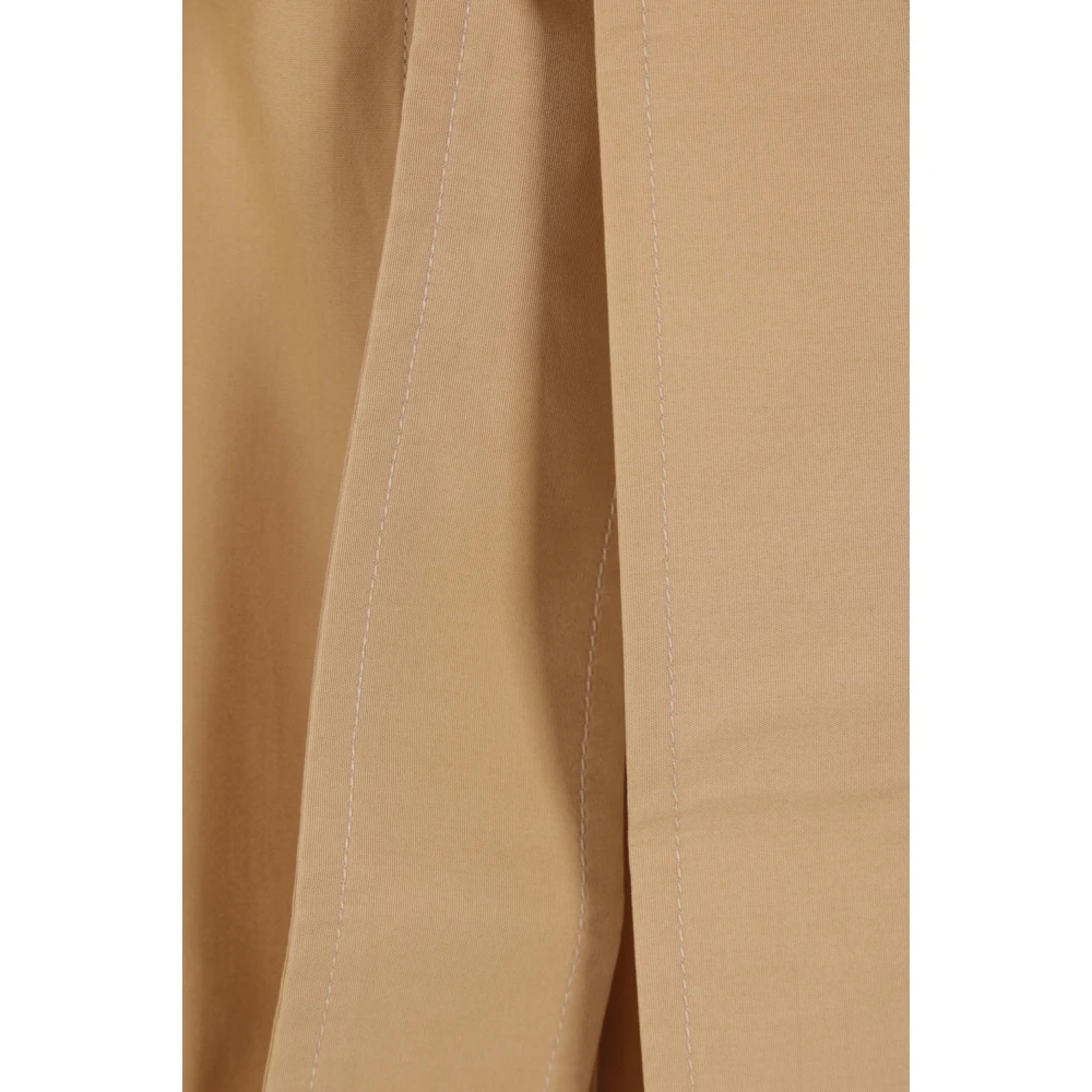 Max Mara Beige Katoenen Popeline Overhemd met Klassieke Kraag Beige Dames