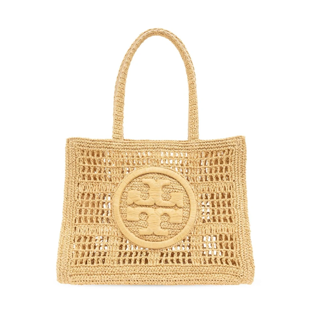 TORY BURCH Totes Ella Hand-Crocheted Small Tote in beige