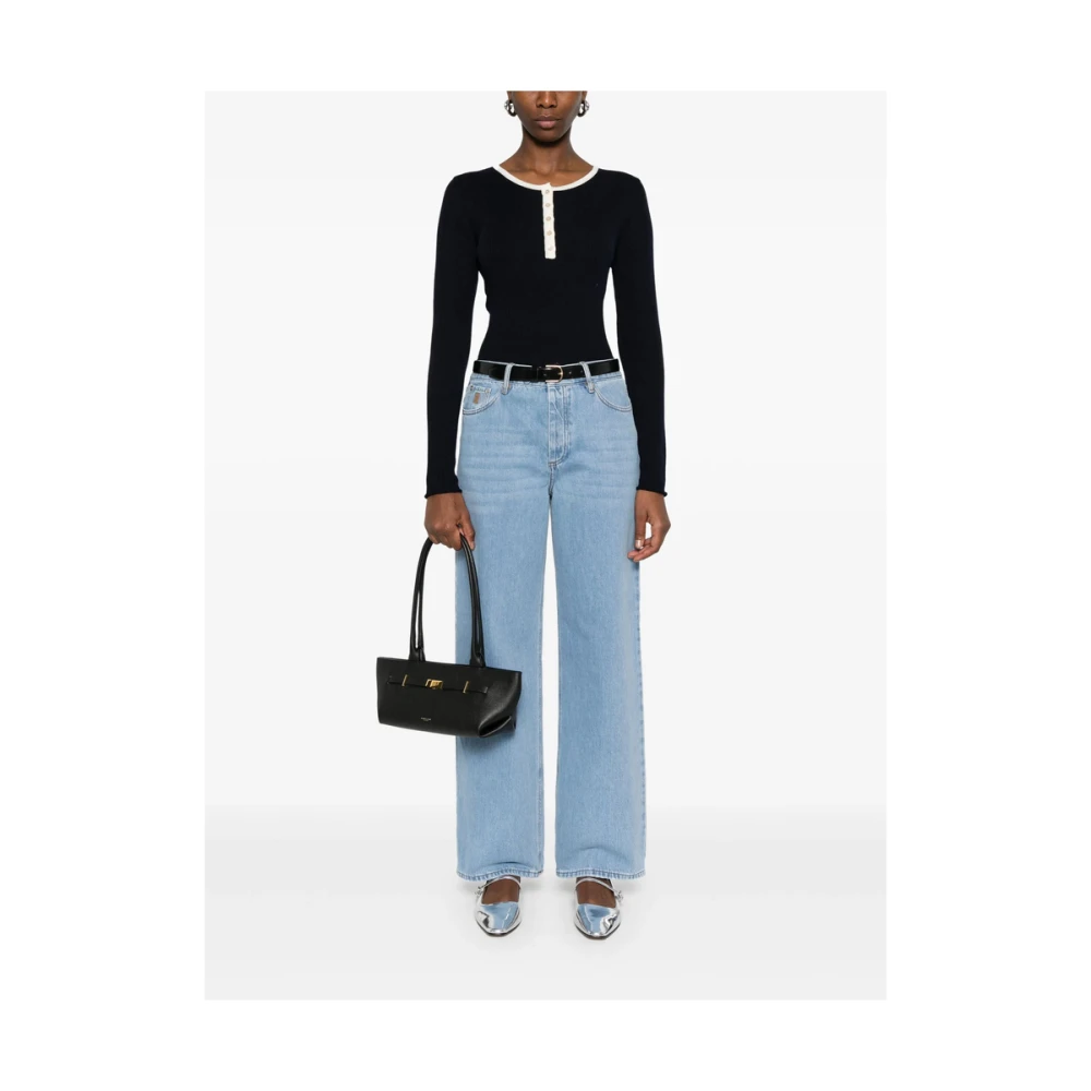 By Malene Birger Blauwe Knoopsluiting Rechte Pijp Jeans By Herenne Birger Blue Dames