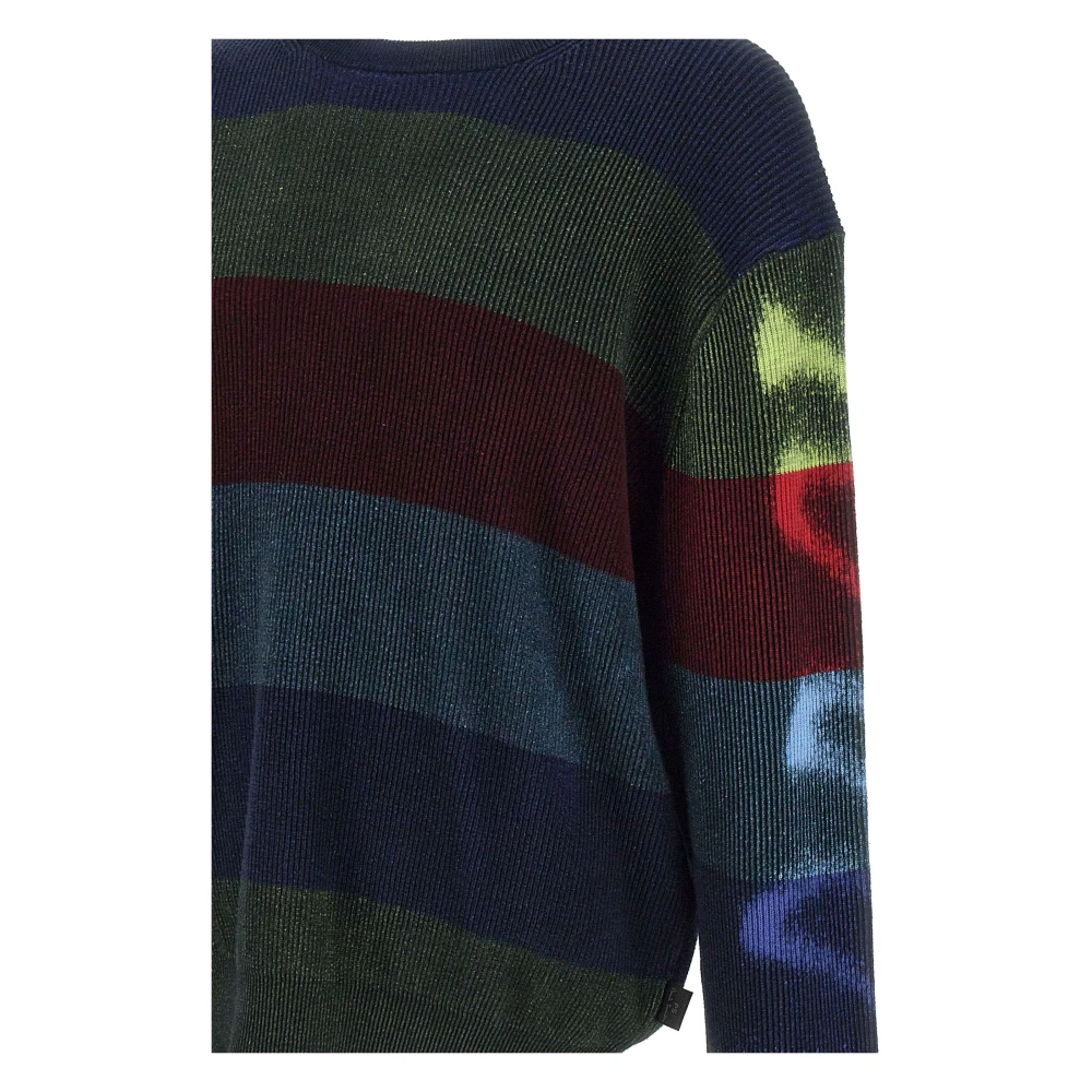 Paul Smith Kleur Blok Katoenen Trui Zacht Stof Multicolor Heren