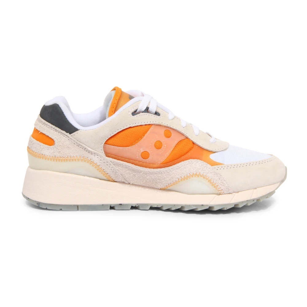 Saucony Men's Multicolor White/Orange Shadow 6000 Shoes - Sneakers - 8 Uk - Shoes