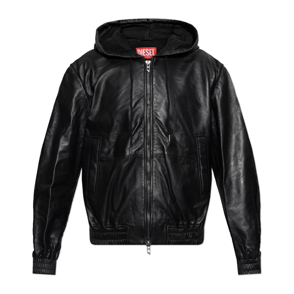 Diesel Leren jas L-Ochs Black Heren