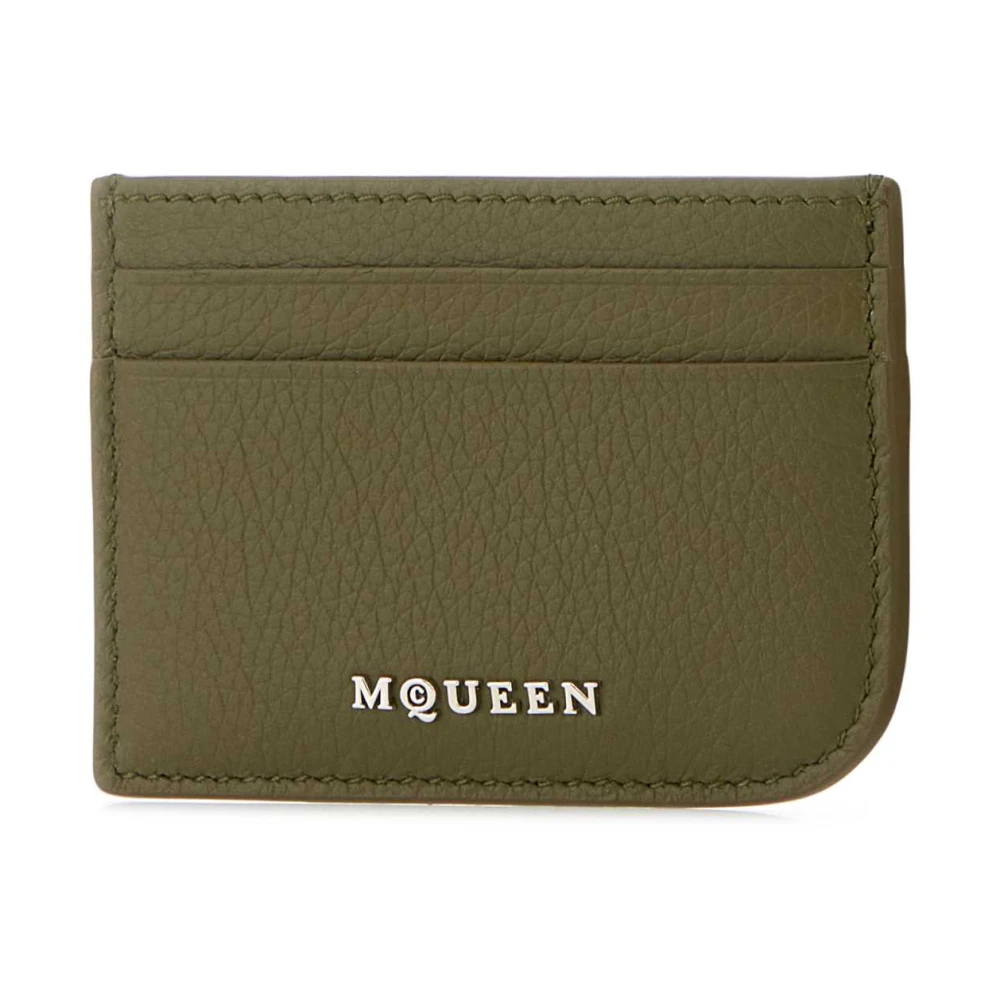 alexander mcqueen Groene Leren Kaarthouder Green Heren