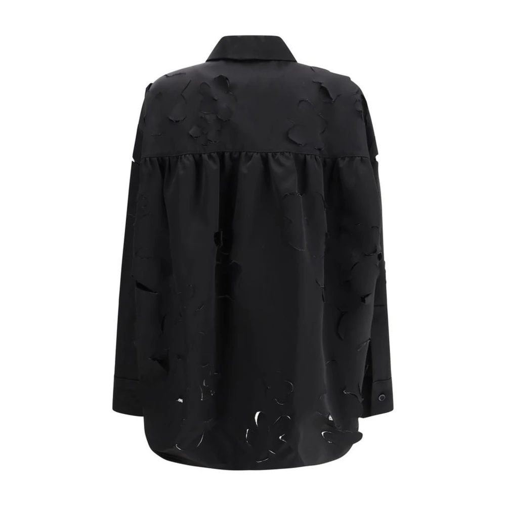 Marni Bloemen Cut-Out Shirt met Knoopmanchetten Blue Dames