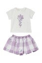 floral-t-shirt-and-checkered-skirt-set