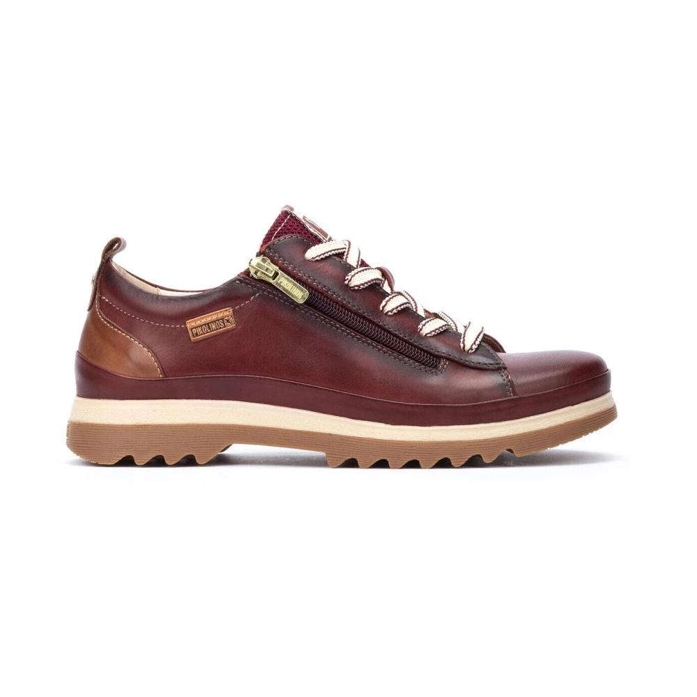 Pikolinos Rode Lace-Zip Sneaker voor Vrouwen Dames Schoenen Rood