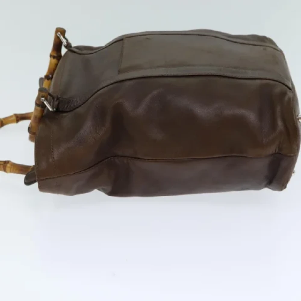 Gucci Vintage Pre-owned Leather handbags Brown Dames