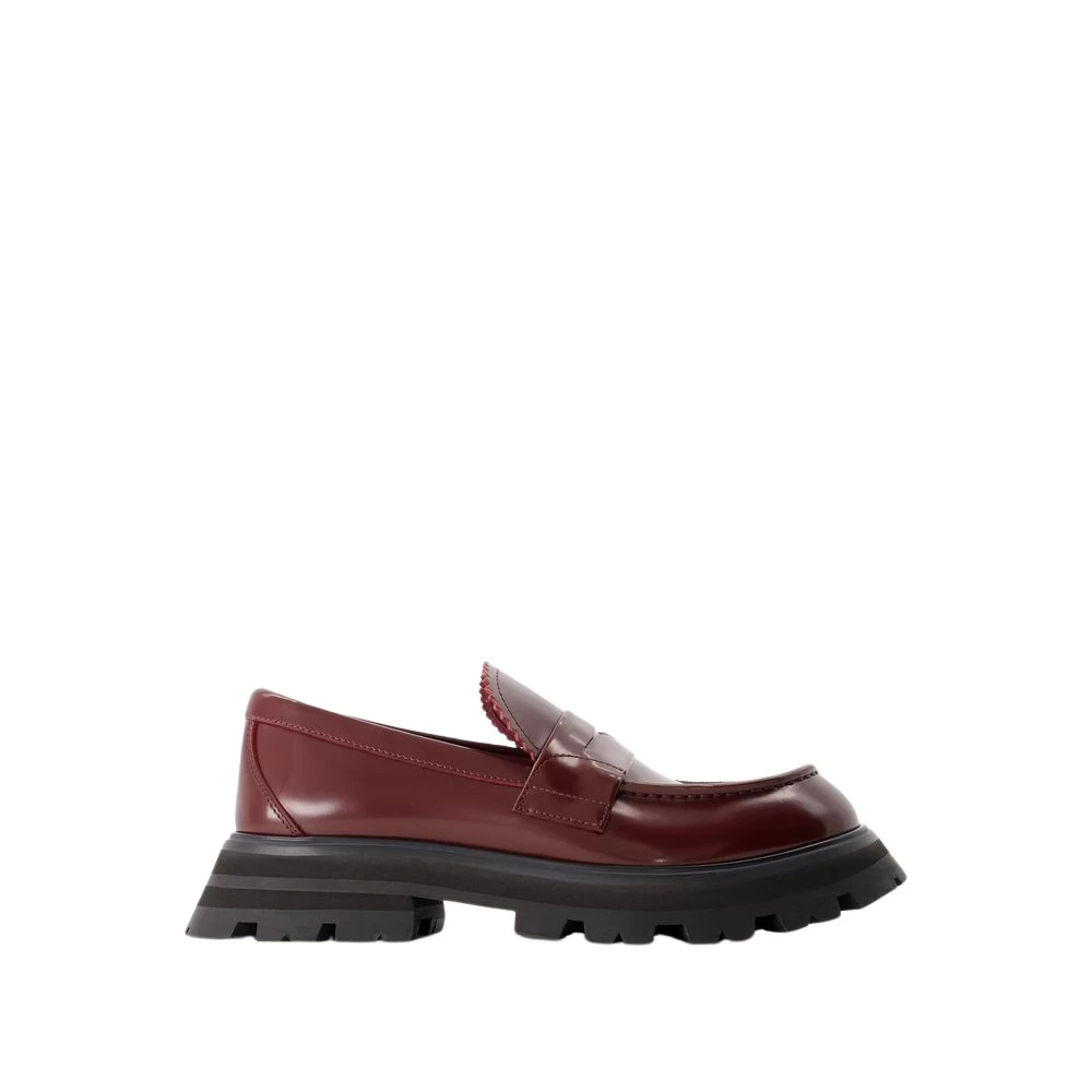 Alexander Mcqueen Women's Red Loafers, 4 Uk, Loafers - Leather - Dark Burgundy
