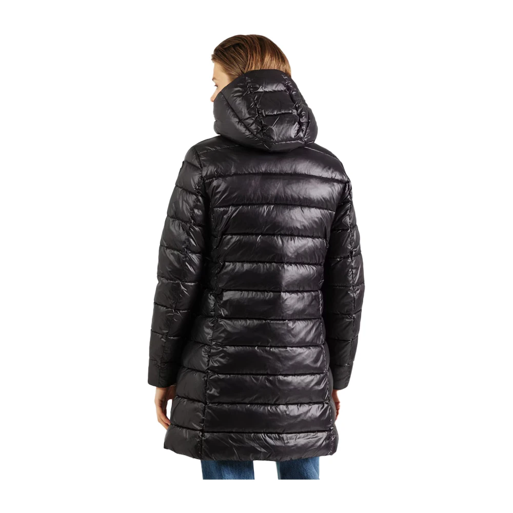 Blauer Lange winterjas model Adelaide Black Dames