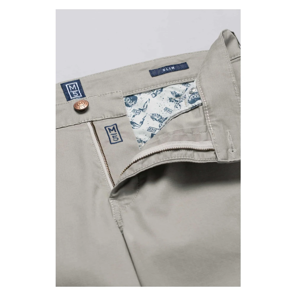 Meyer Slimme Chino Broek met Microstructuur Beige Heren