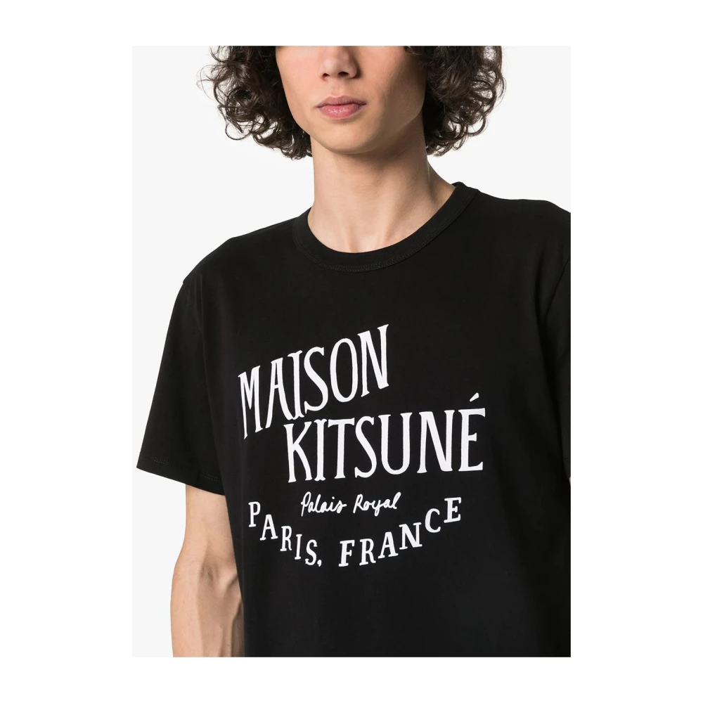 Maison Kitsuné Zwarte Klassieke T-shirts en Polos Black Heren
