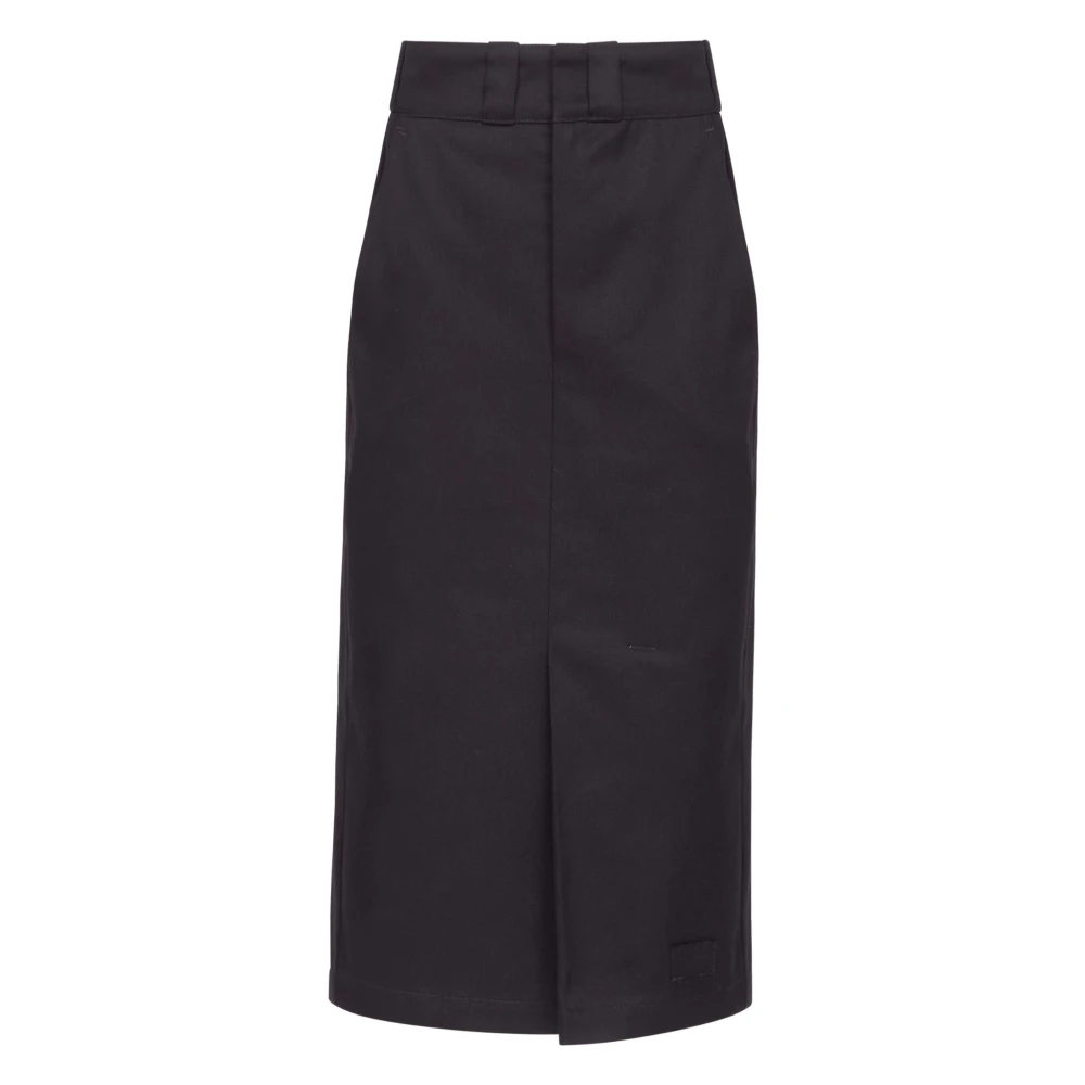 Maison Margiela Elegante Zwarte Midi Jurk Black Dames