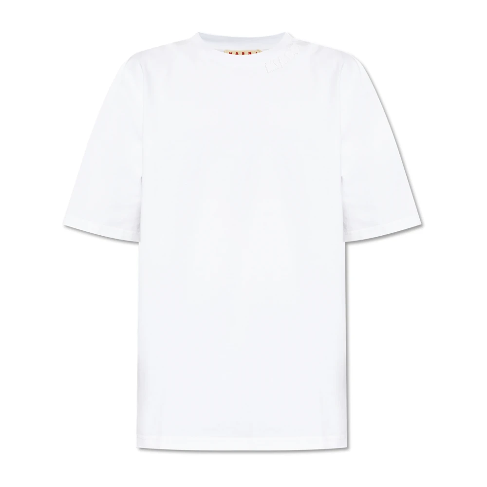 Marni T-shirt met logo White Heren