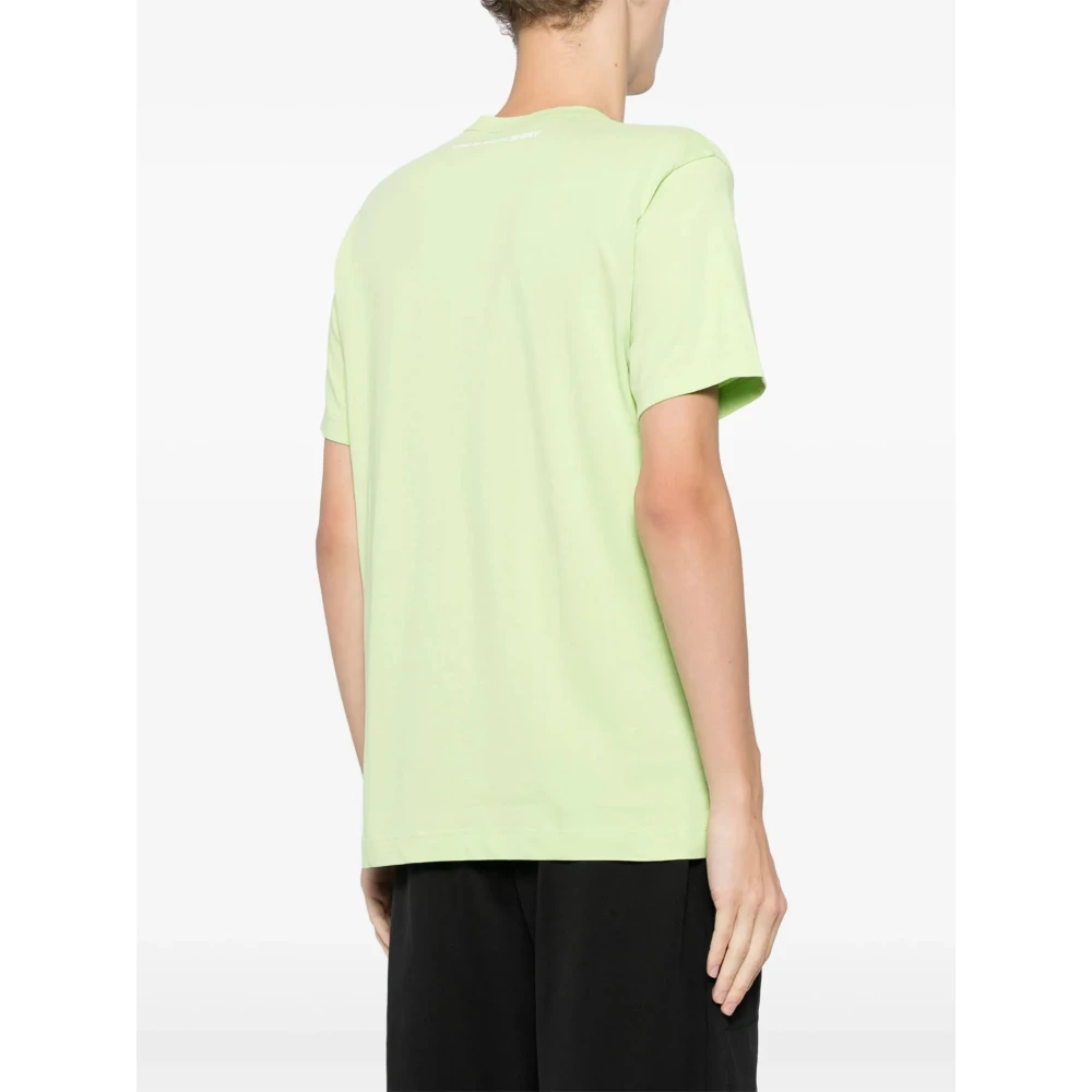 Comme des Garçons Citroengroen Logo-Print T-shirt Green Heren
