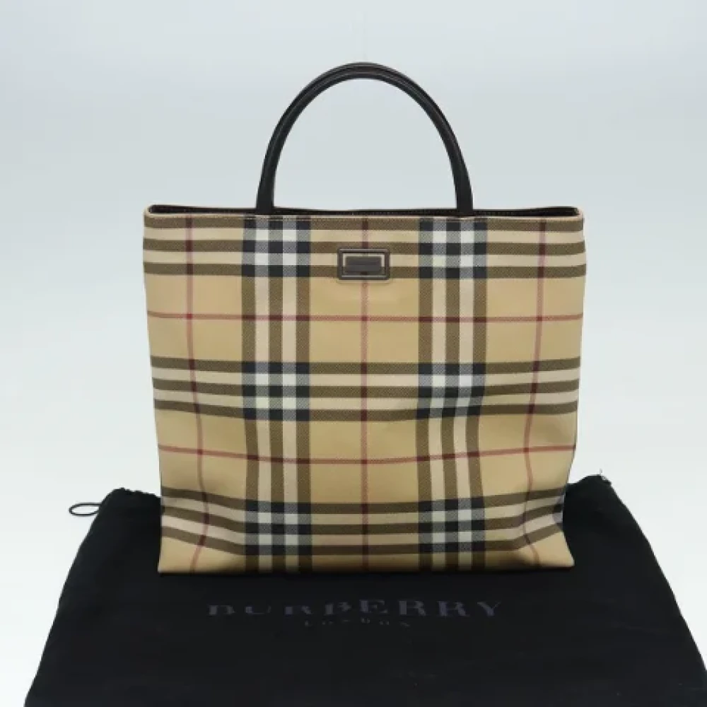 Burberry Vintage Pre-owned Leather handbags Beige Dames