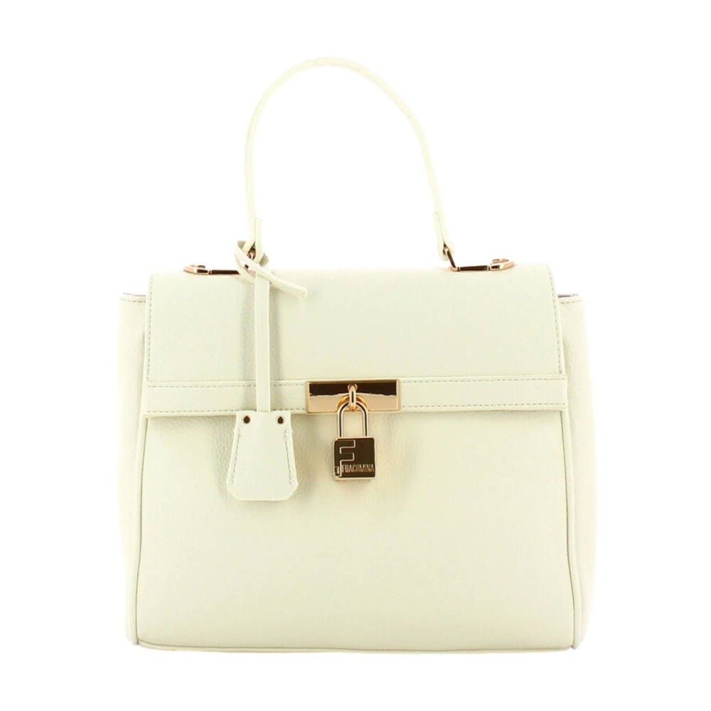 Fracomina Women's White Eco-Leather Shoulder Bag With Colored Strap - Handbags - One Size - Bags