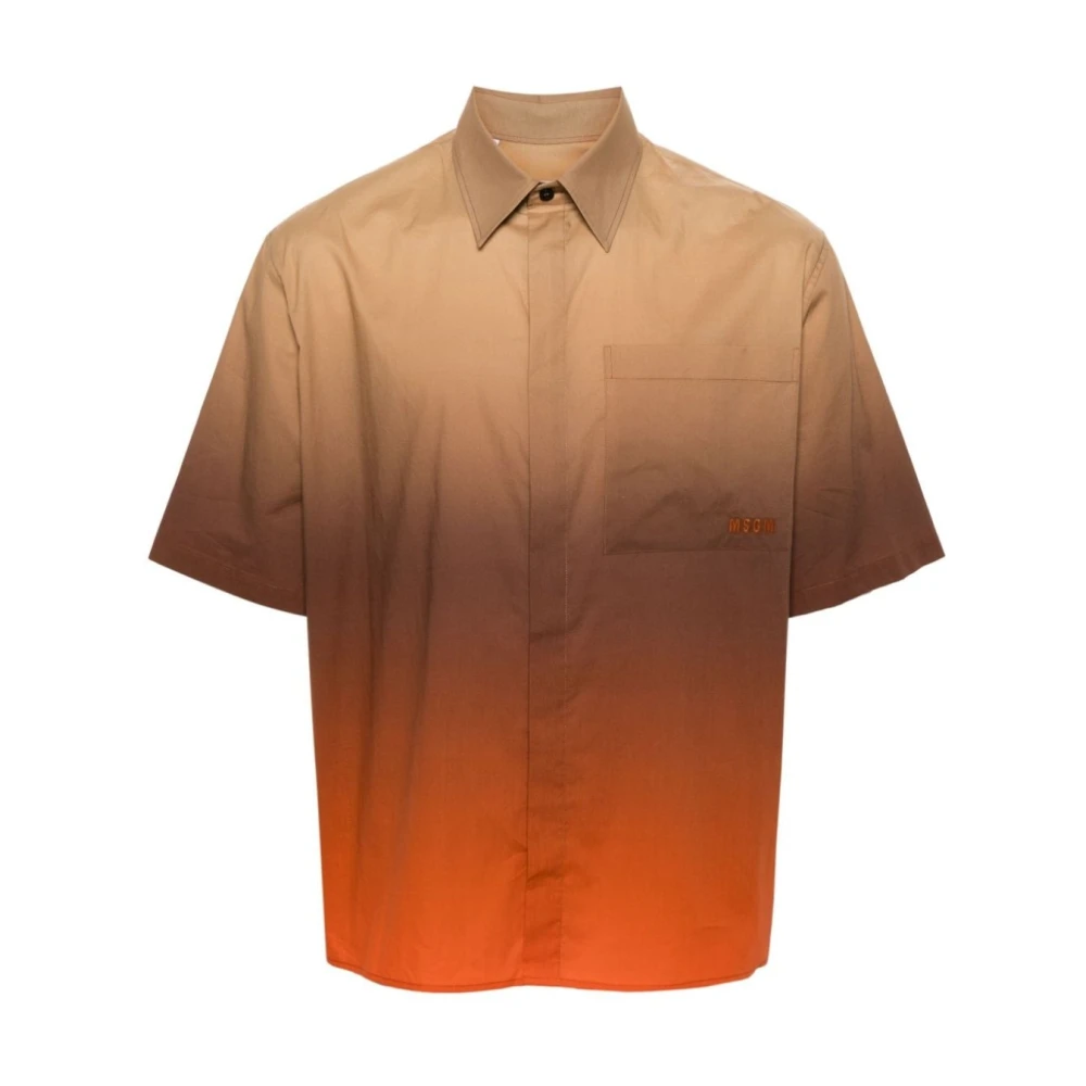 Msgm Korte Mouw Shirt 23 Orange Heren