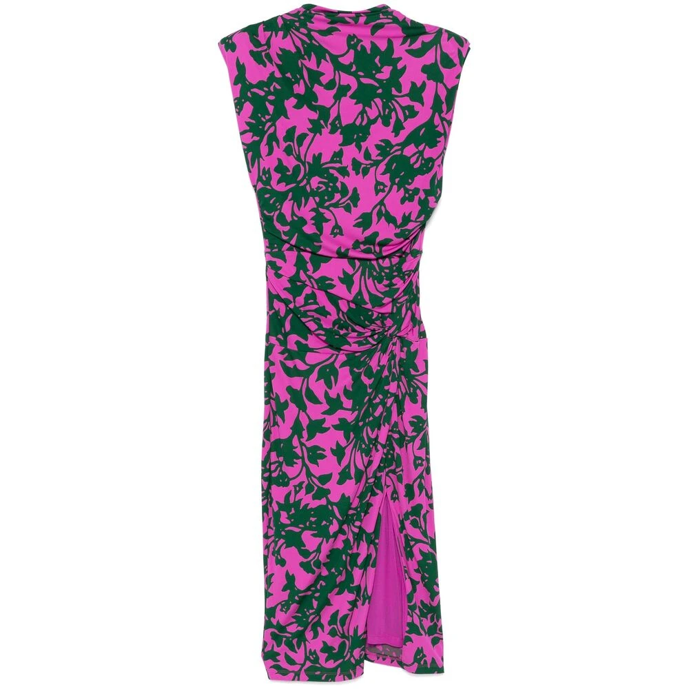 Diane Von Furstenberg Bloemenprint Jurk met Knoopdetails Multicolor Dames