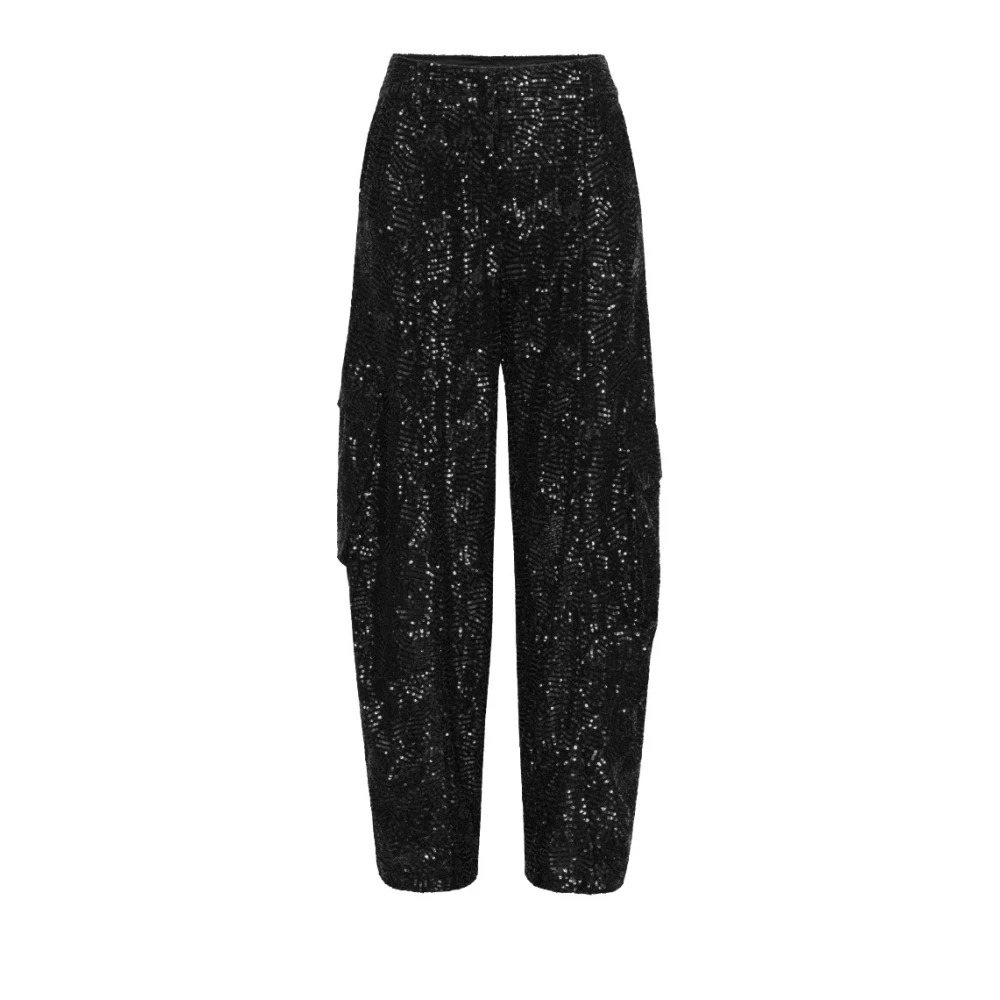 Rotate Birger Christensen Cargo Broek met Pailletten Black Dames