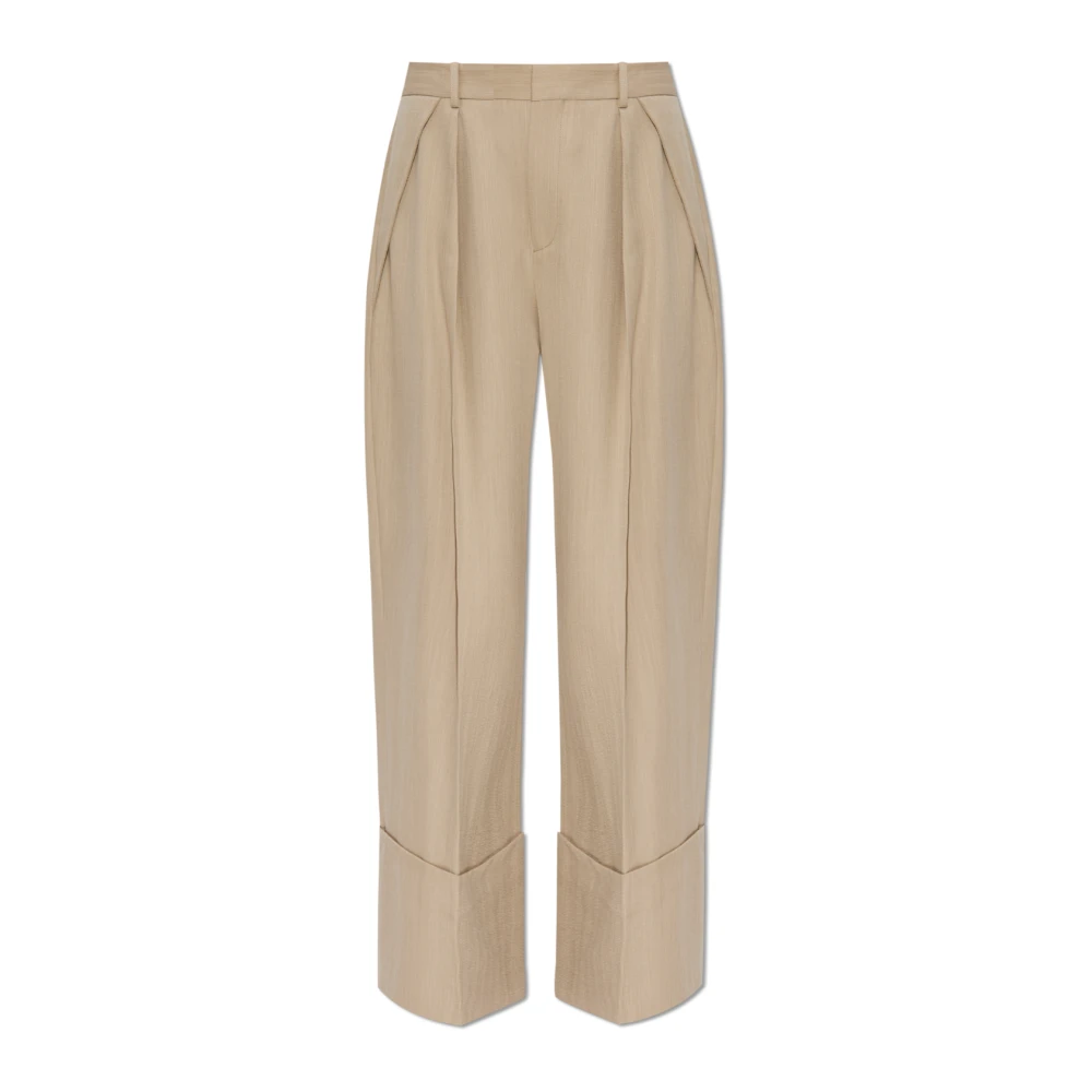 Victoria Beckham Wijde broek Beige Dames