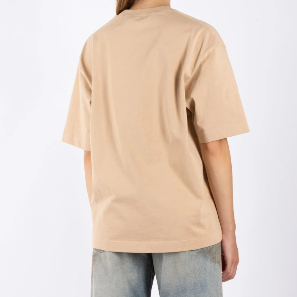 Acne Studios Beige Katoenen T-shirt voor vrouwen Beige Dames