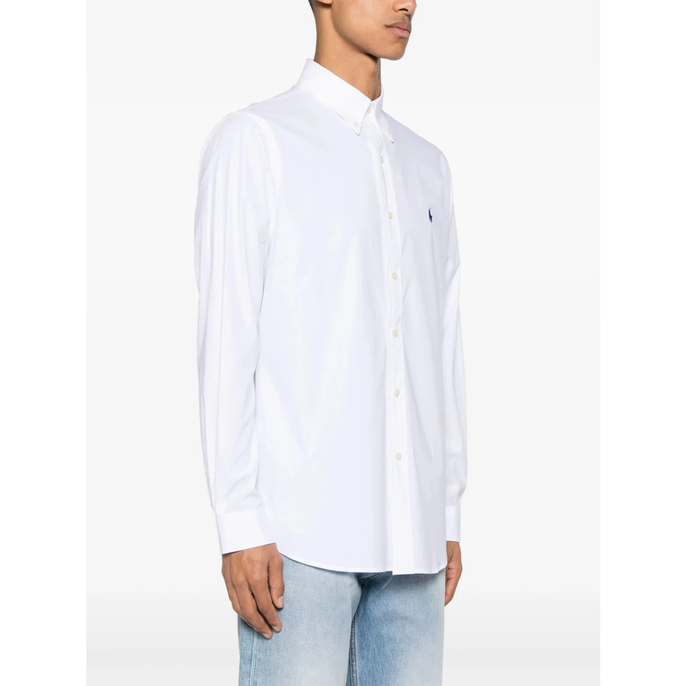 Polo Ralph Lauren Poplin Button-Down Overhemd met Elastaan White Heren
