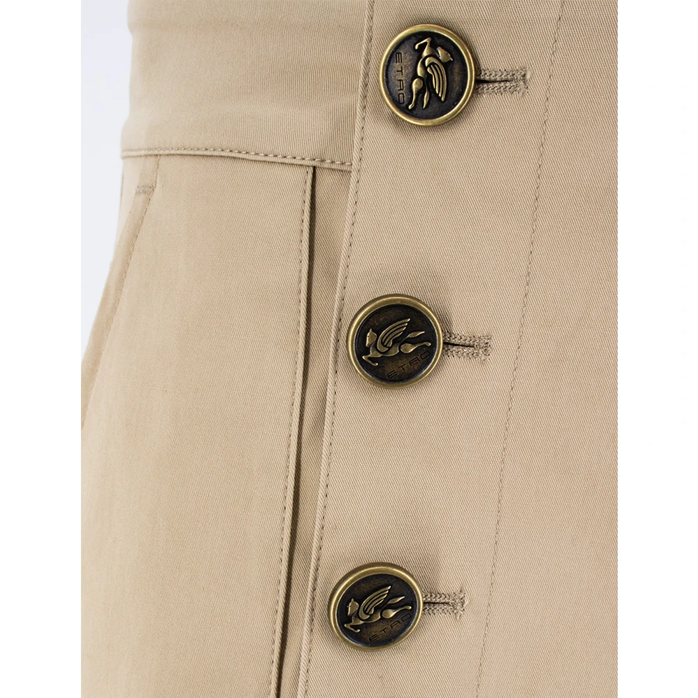 ETRO Palace Style Wide Leg Trousers Beige Dames