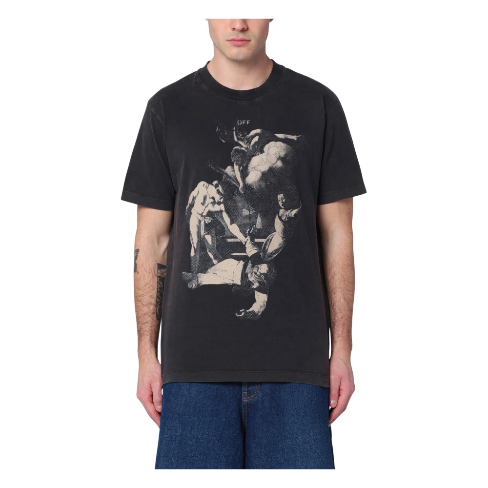 Off White Korte mouwen ronde hals T-shirt Black Heren