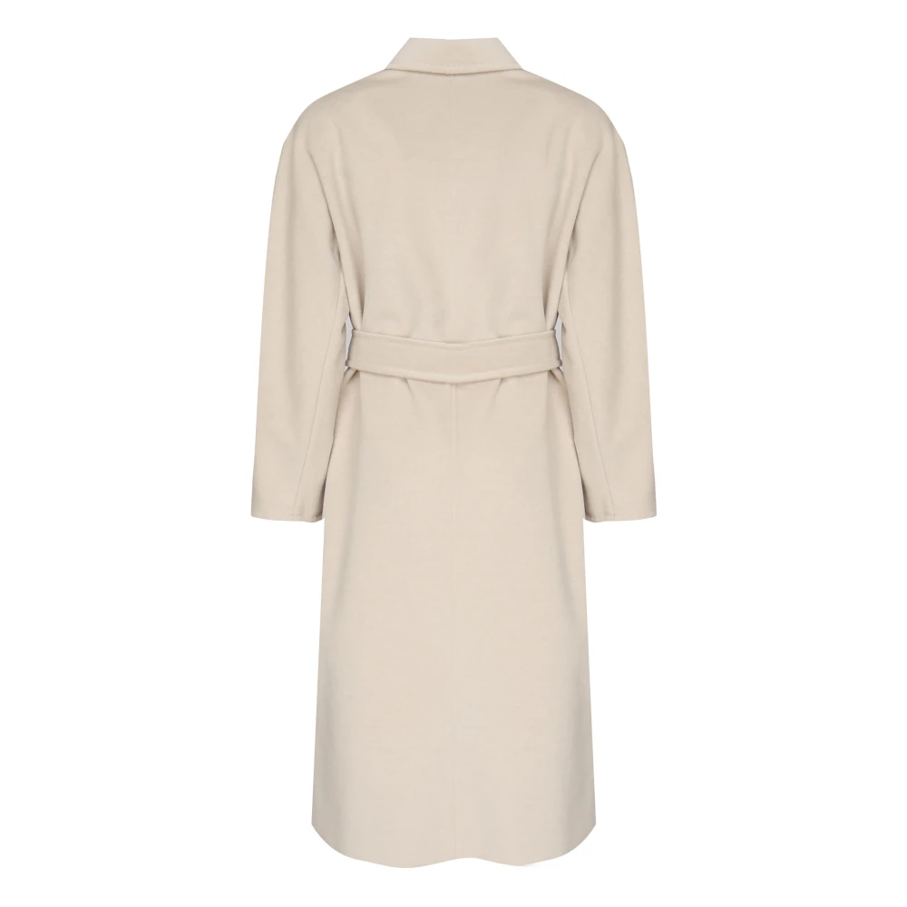 Max Mara Beige Wol Kasjmier Dubbel-Breasted Jas Beige Dames