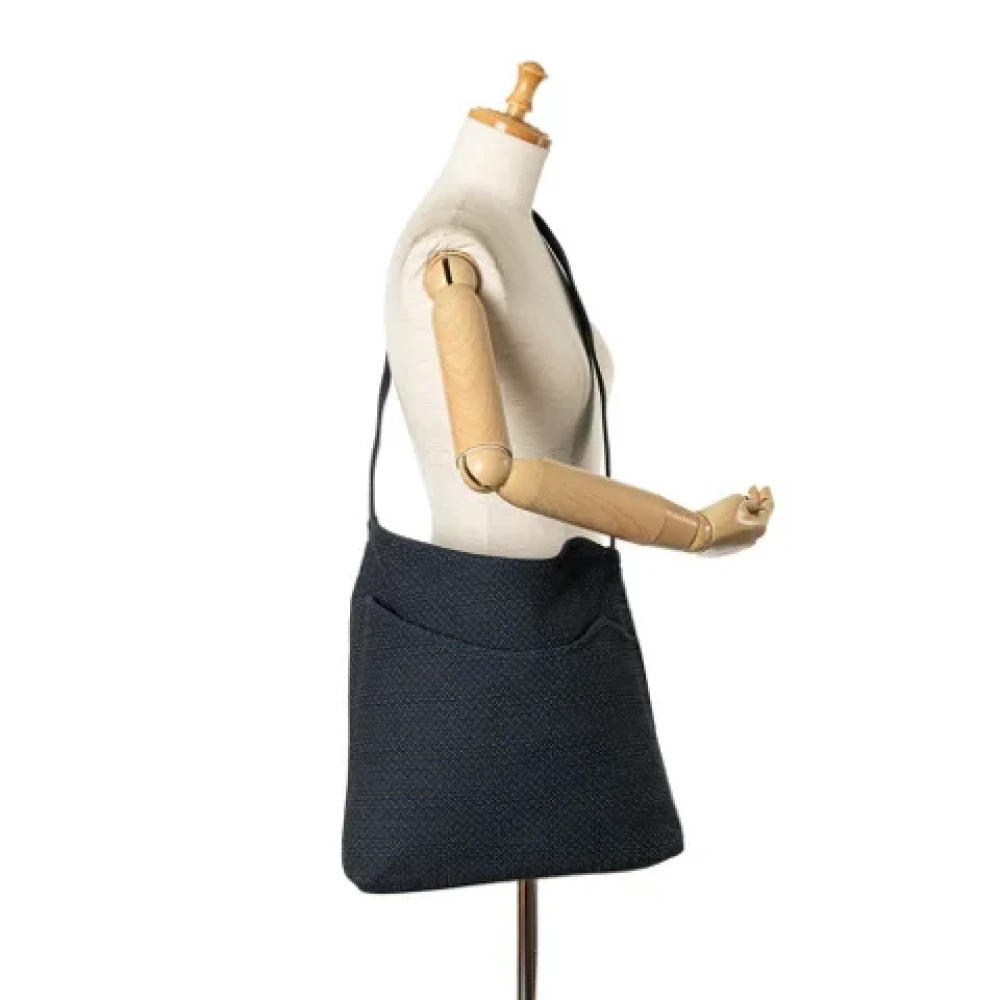 Hermès Vintage Pre-owned Canvas shoulder-bags Blue Dames