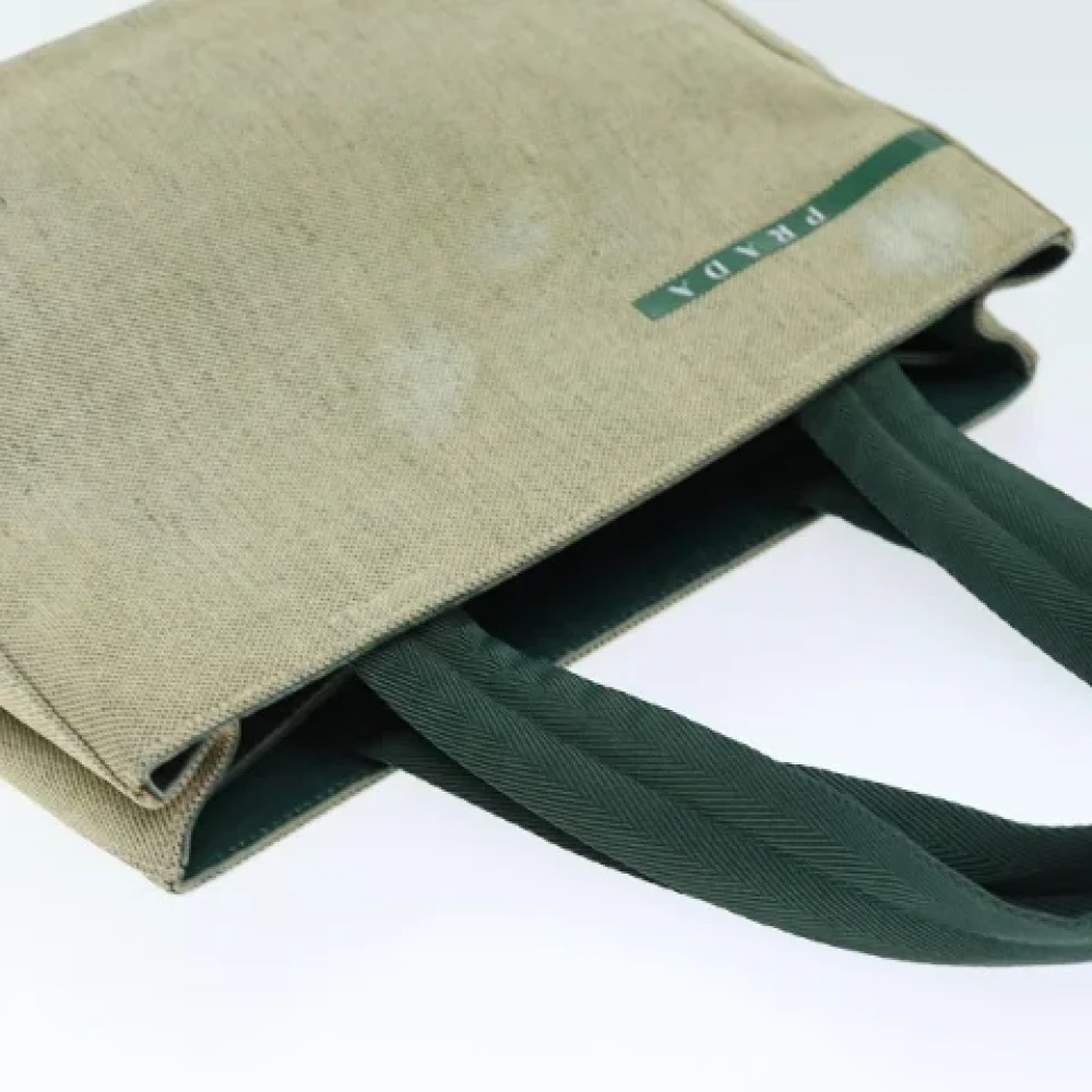Prada Vintage Pre-owned Canvas handbags Beige Dames