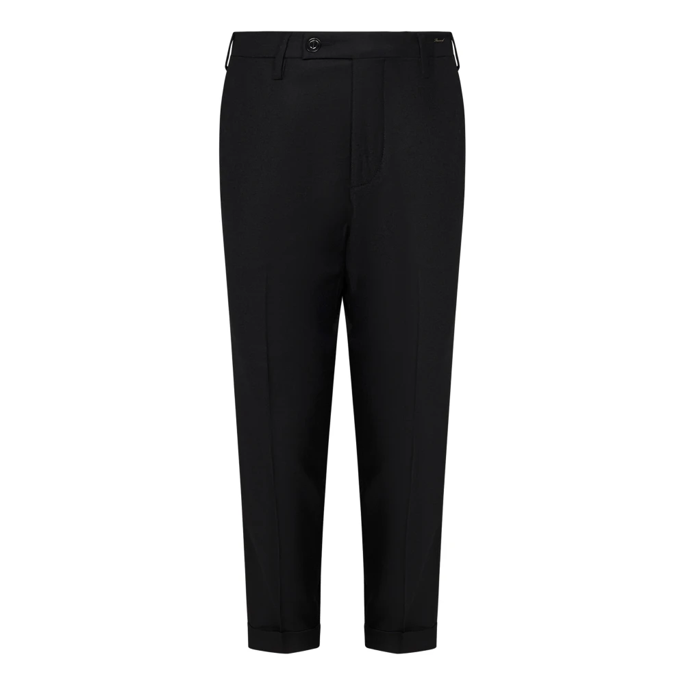 Michael Coal Zwarte Wol Capri Broek Slim Fit Black Heren