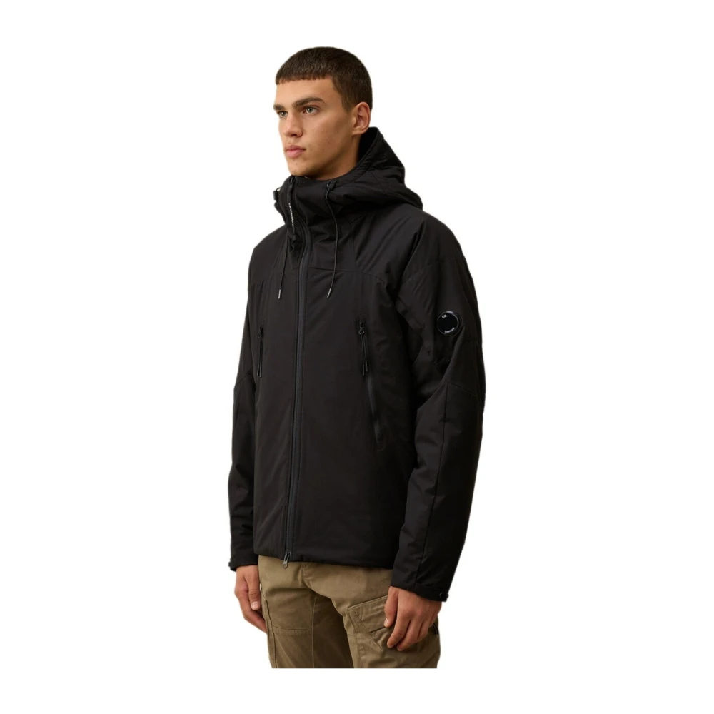 C.P. Company Zwarte Pro-Tek Gewatteerde Hoodie Black Heren