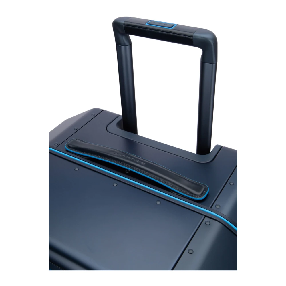 Piquadro Aluminium en leren trolleytas Blue Unisex
