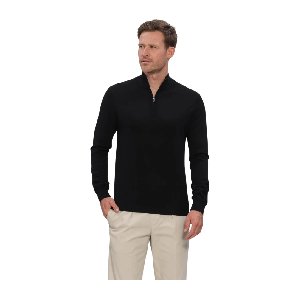 Profuomo Half Zip Pullover Merinowolle Schwarz - Größe M - Bild 5