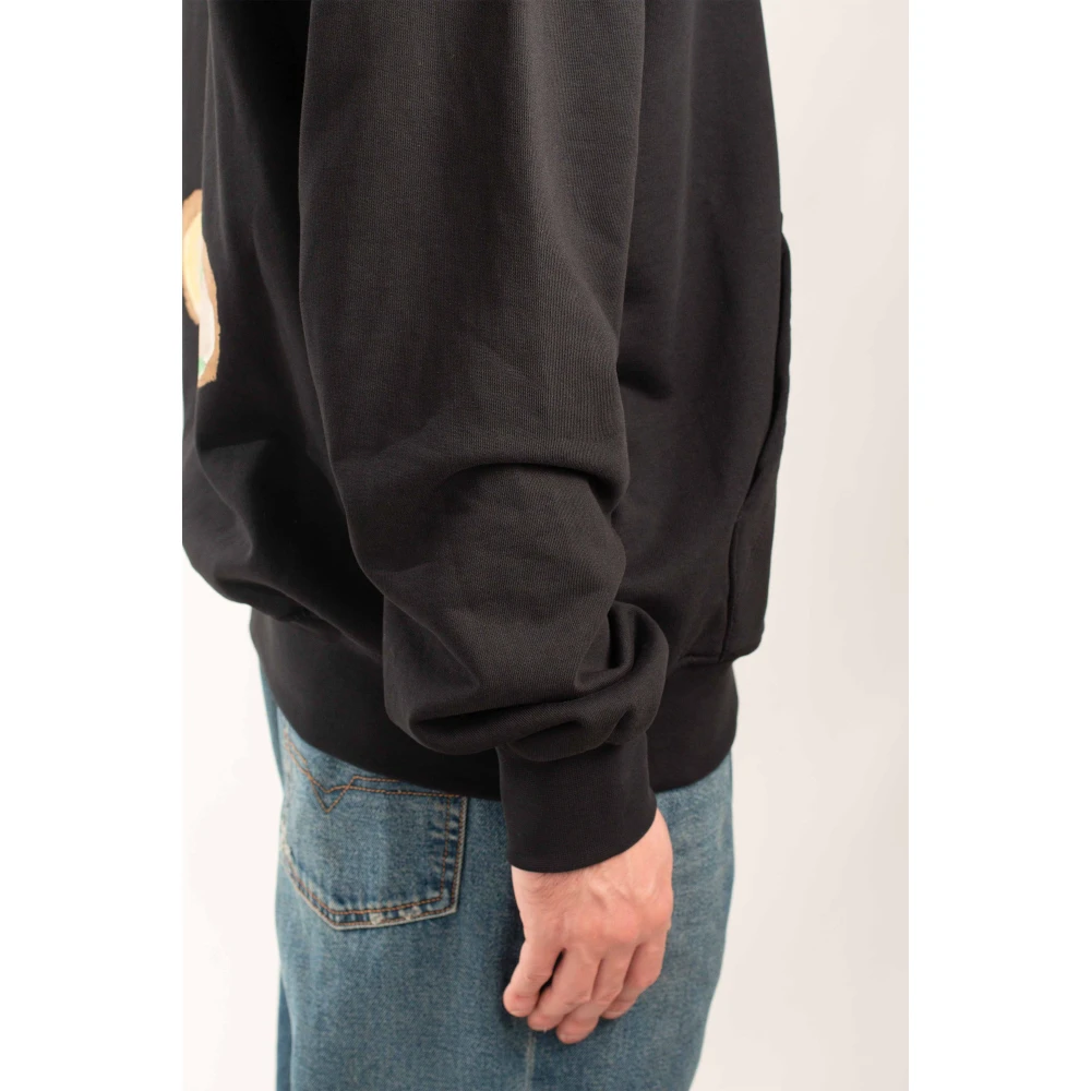 Barrow Bear Back Print Hoodie Black Heren