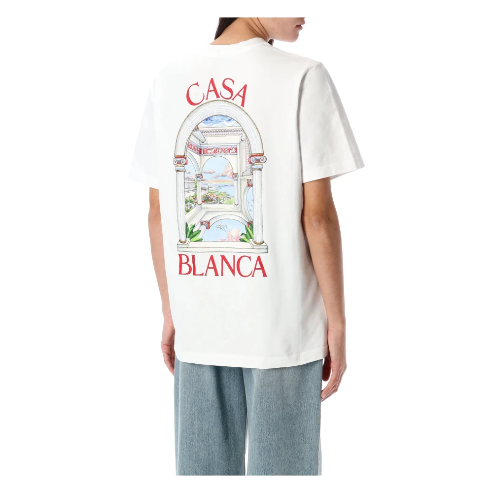 Casablanca Wit Grafisch Print T-shirt White Dames
