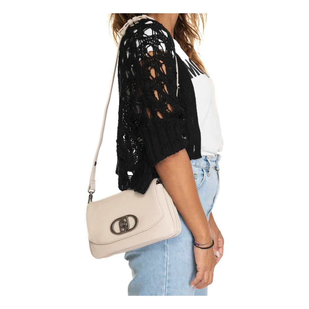 Liu Jo Stijlvolle Messenger Tas met Klepsluiting Beige Dames