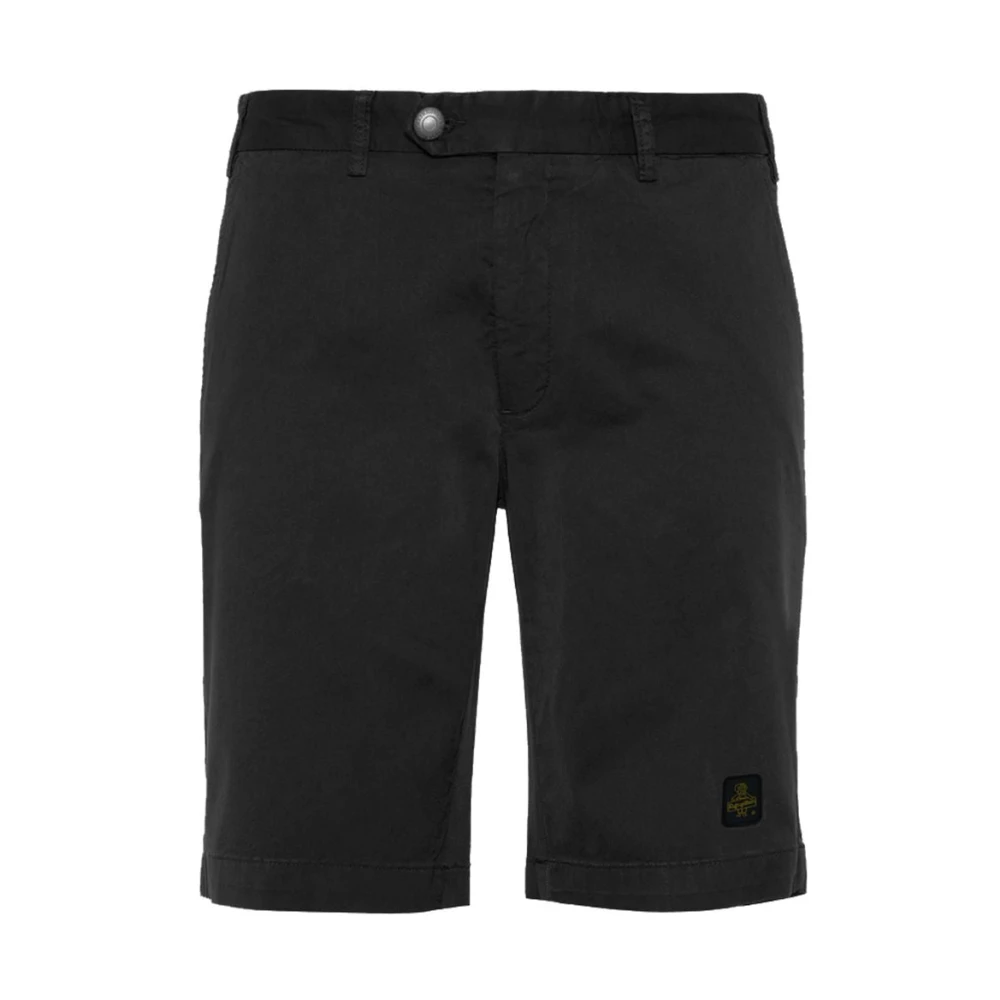 RefrigiWear Elegante Beige Bermuda Shorts met Logopatch Black Heren