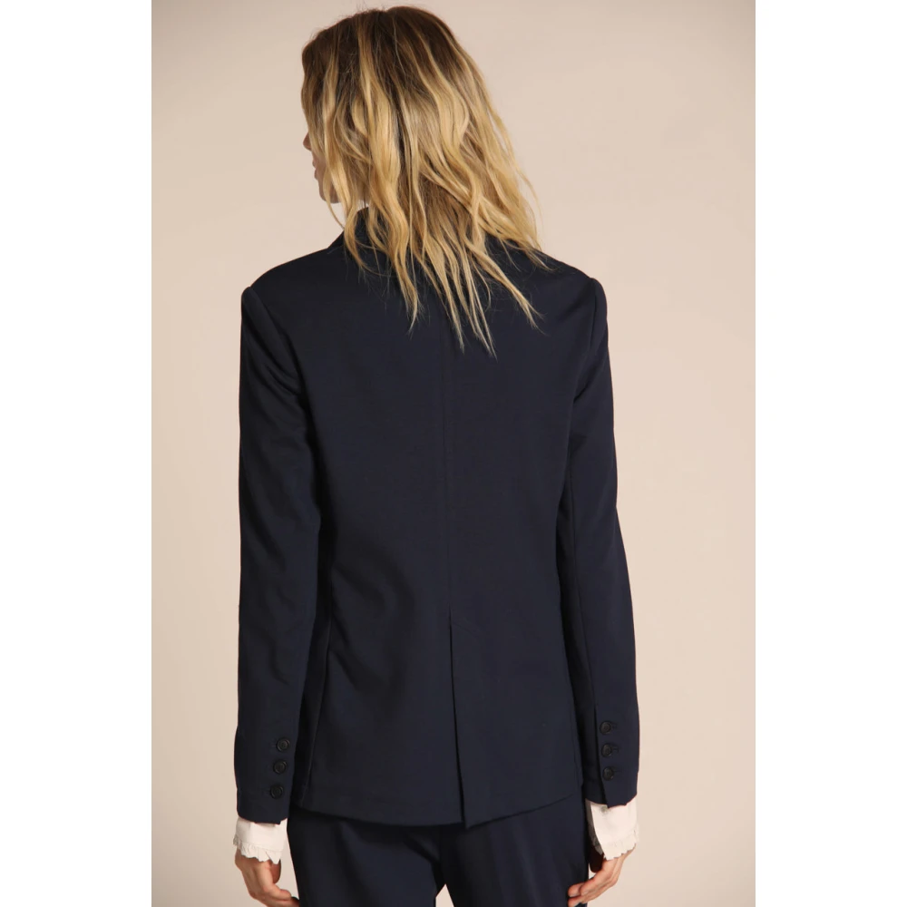 Mason's Navy Blue Dames Blazer Jersey Stijl Blue Dames