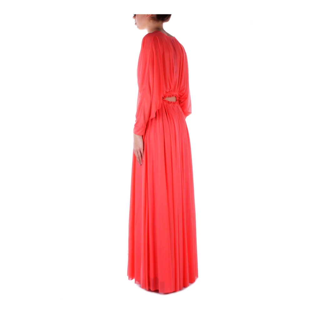 pinko Koraalrode Jurk met Gerimpelde Achterkant Red Dames