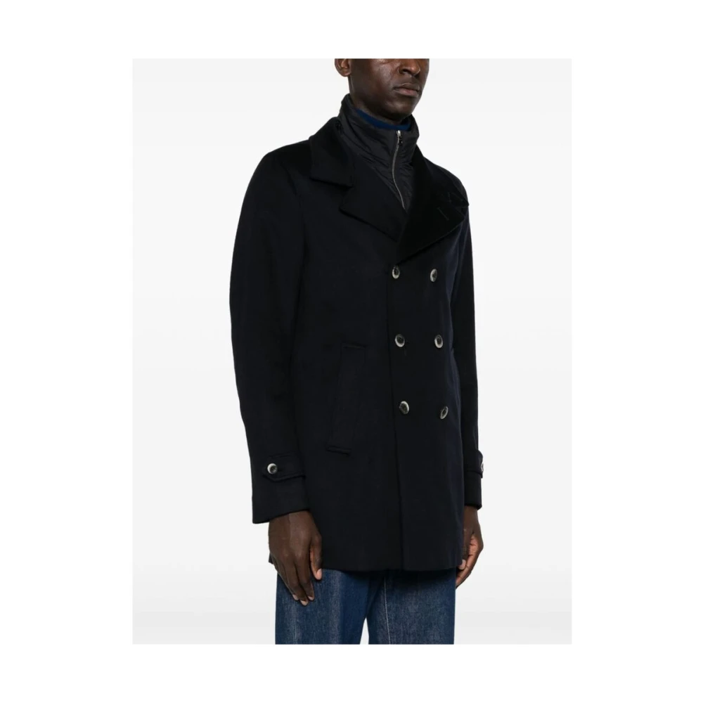Herno Double-Breasted Coats Blue Heren