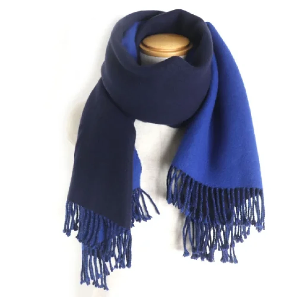 Hermès Vintage Pre-owned Cashmere scarves Blue Dames