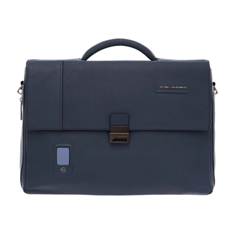 Piquadro Men's Blue Laptop Bags & Cases, One Size, Expandable Messenger Bag For
