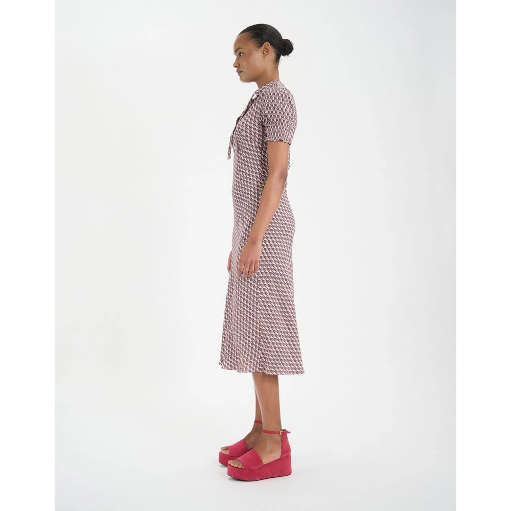 Ines De La Fressange Paris Kersenjurk met eikenbladpatroon Multicolor Dames