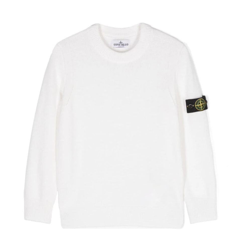 Stone Island Boys White Bianco Jumper For Aw24 - Kids Knitwear - 8 Y - Kids